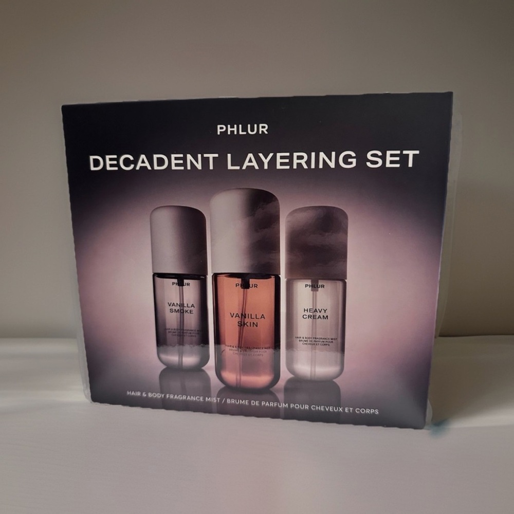 PHLUR Decadent Layering Set Vanilla Smoke Skin Heavy Cream Travel Mists - Picture 2 of 6